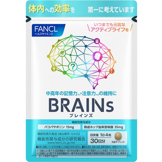 芳凯尔（FANCL） BRAINs 脑力片（维护中高年人记忆力和注意力）30日量