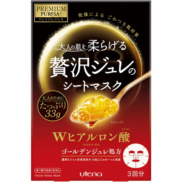 【utena】PREMIUM PUReSA  黄金果冻面膜透明质酸 3 片 [面膜]